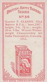 1913 Wills's Scissors British Army Boxers #36 F. Glenny Back