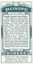 1914 Ogden's Boxing #6 Inside guard with right Back