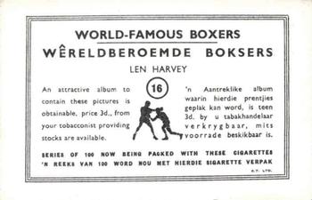 1935 United Tobacco World Famous Boxers #16 Len Harvey Back
