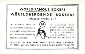 1935 United Tobacco World Famous Boxers #24 Maurice Strickland Back