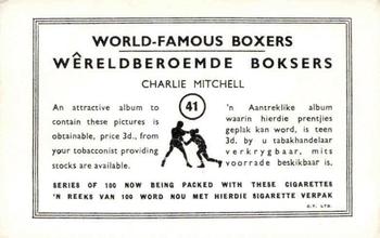 1935 United Tobacco World Famous Boxers #41 Charlie Mitchell Back