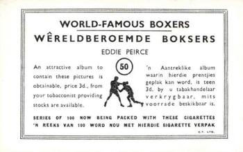 1935 United Tobacco World Famous Boxers #50 Eddie Peirce Back