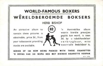 1935 United Tobacco World Famous Boxers #62 Herb Bishop Back