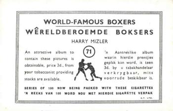 1935 United Tobacco World Famous Boxers #71 Harry Mizler Back