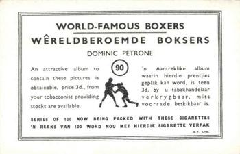 1935 United Tobacco World Famous Boxers #90 Dominick Petrone Back