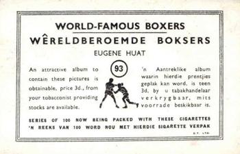 1935 United Tobacco World Famous Boxers #93 Eugene Huat Back