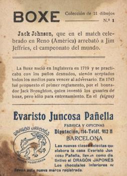 1931 Evaristo Juncosa #1 Jack Johnson Back