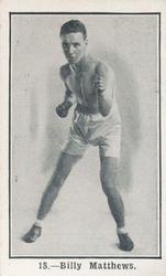 1923 Burstein Isaacs & Co. Famous Prize Fighters #18 Billy Matthews Front