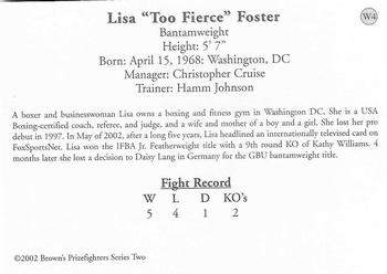 2002 Brown's - Women Boxers #W4 Lisa Foster Back