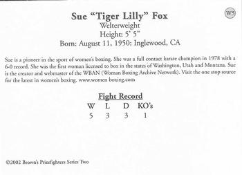 2002 Brown's - Women Boxers #W5 Sue Fox Back