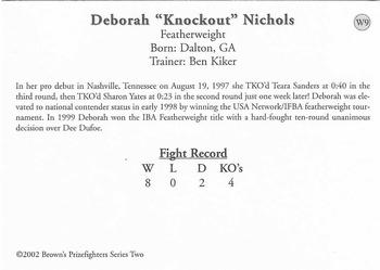2002 Brown's - Women Boxers #W9 Deborah Nichols Back
