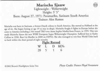 2002 Brown's - Women Boxers #W10 Marischa Sjauw Back