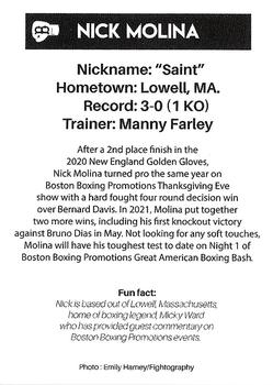 2021 Boston Boxing Promotions #NNO Nick Molina Back