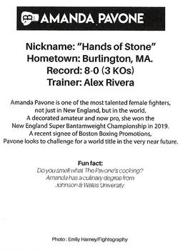 2021 Boston Boxing Promotions #NNO Amanda Pavone Back