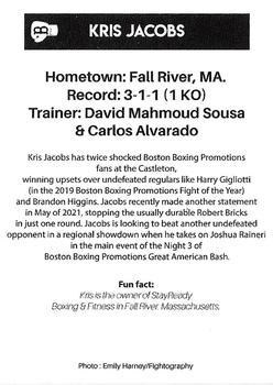 2021 Boston Boxing Promotions #NNO Kris Jacobs Back
