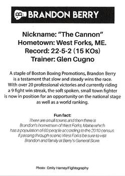 2021 Boston Boxing Promotions #NNO Brandon Berry Back