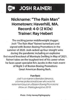 2021 Boston Boxing Promotions #NNO Josh Raineri Back