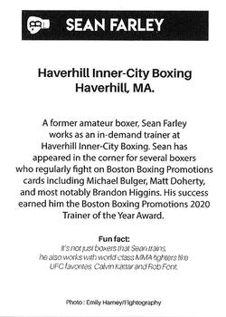 2021 Boston Boxing Promotions #NNO Sean Farley Back