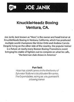 2021 Boston Boxing Promotions #NNO Joe Janik Back