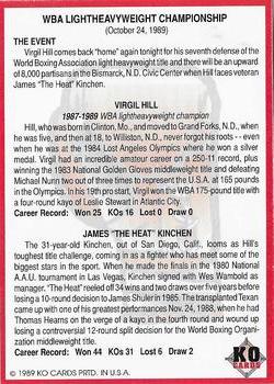 1989 KO Historic Events 1987-89 #NNO Hill v. Kinchen Back