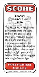 2009 Caplin & Rosetti Score Prize Fighters Red Backs #8 Rocky Marciano Back