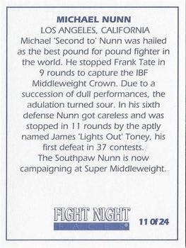 1992 Fight Night Faces #11 Michael Nunn Back