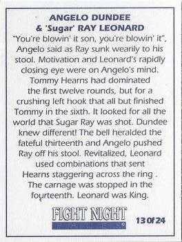 1992 Fight Night Faces #13 Angelo Dundee/Sugar Ray Leonard Back