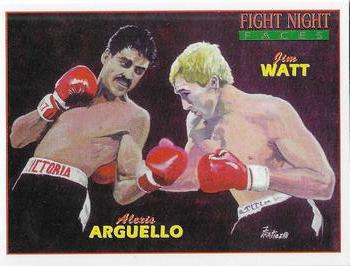 1992 Fight Night Faces #17 Alexis Arguello/Jim Watt Front