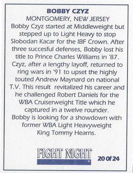 1992 Fight Night Faces #20 Bobby Czyz Back