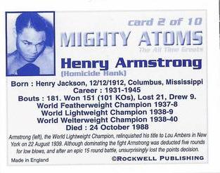2004 Rockwell Mighty Atoms #2 Henry Armstrong Back