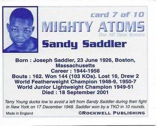 2004 Rockwell Mighty Atoms #7 Sandy Saddler Back