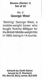 1999 Rowland Boxers Series 1 #3 George West Back