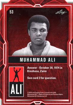 2024 Leaf The Muhammad Ali Legacy Collection #53 Muhammad Ali Back