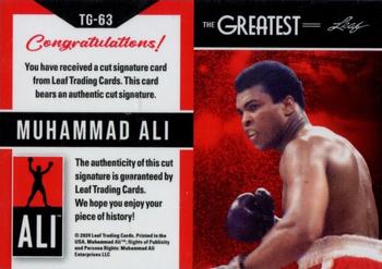 2024 Leaf The Muhammad Ali Legacy Collection - The Greatest #TG-63 Muhammad Ali Back