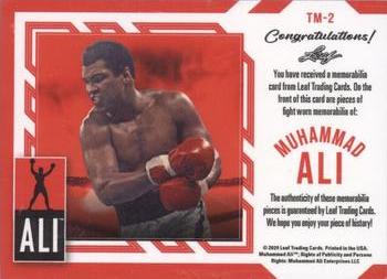 2024 Leaf The Muhammad Ali Legacy Collection - Triple Memorabilia Red #TM-2 Muhammad Ali Back