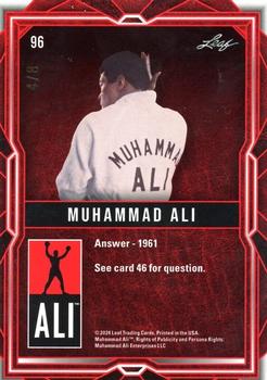 2024 Leaf The Muhammad Ali Legacy Collection - Prismatic Platinum Blue #96 Muhammad Ali Back