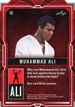2024 Leaf The Muhammad Ali Legacy Collection - Prismatic Red #10 Muhammad Ali Back