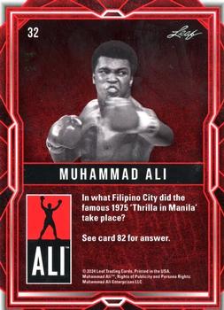 2024 Leaf The Muhammad Ali Legacy Collection - Prismatic Red #32 Muhammad Ali Back