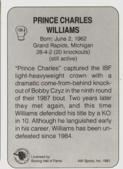 1991 All World #106 Prince Charles Williams Back
