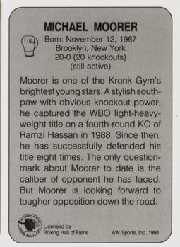 1991 All World #116 Michael Moorer Back