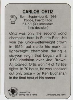 1991 All World #121 Carlos Ortiz Back