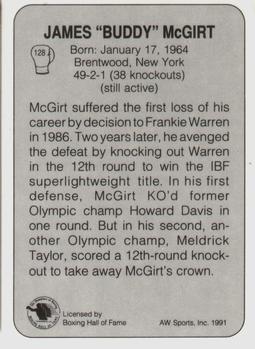 1991 All World #128 James Buddy McGirt Back