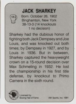 1991 All World #135 Jack Sharkey Back