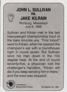 1991 All World #139 Sullivan Vs. Kilrain Back
