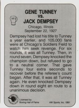 1991 All World #141 Tunney Vs. Dempsey II Back