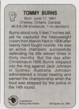 1991 All World #57 Tommy Burns Back