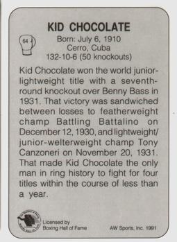 1991 All World #64 Kid Chocolate Back