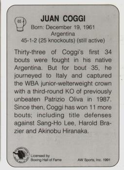 1991 All World #65 Juan Coggi Back