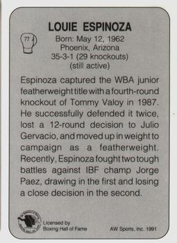 1991 All World #77 Louie Espinoza Back