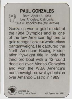 1991 All World #86 Paul Gonzales Back